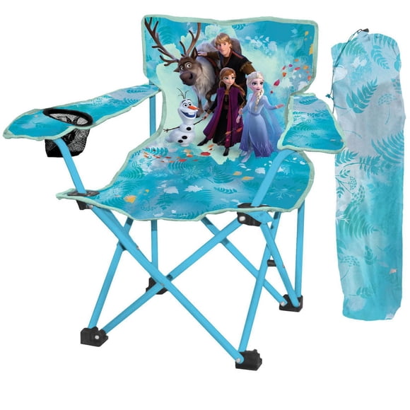 Disney Frozen 2 Polyester Camp Chair with Cup Holder and Carry Bag for Kids