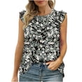 thumbnail image 2 of LSLJS Débardeurs à Bretelles Spaghetti pour Femmes Mode Femme Col Rond Sans Manches Blouse T-Shirt Uni Hauts d'Été Blouse Camisoles, 2 of 6