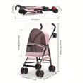 thumbnail image 3 of Pet Stroller Cat Dog Stroller Going Out Lightweight Foldable Dog Stroller, 4-Wheel, 3 of 5