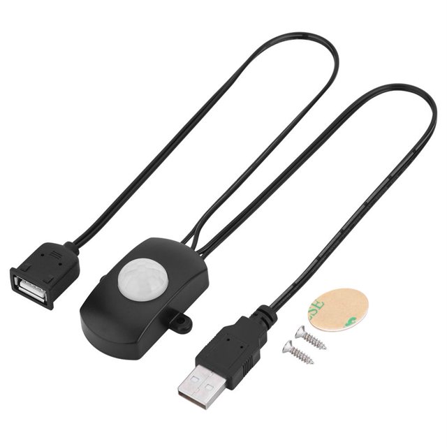 Herwey 4A DC 5-24V Mini Détecteur de Mouvement Infrarouge Interrupteur Automatique LED Bande Interface USB, Interrupteur de Capteur Infrarouge Humain, Interrupteur de Capteur LED
