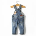 thumbnail image 2 of KIDSCOOL SPACE Little Girl Boy Ripped Denim Cute Slim Pants Jean Overalls,4-5 Years, 2 of 8
