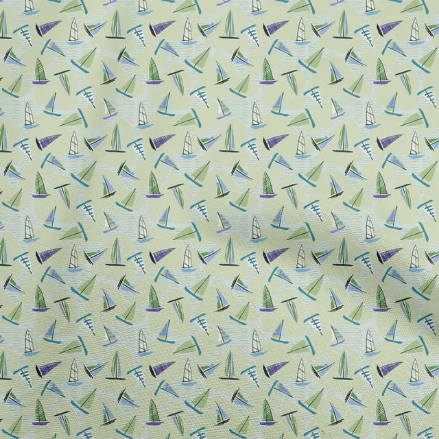 oneOone Polyester Spandex Light Green Fabric Travel Sewing Craft Projects Fabric Prints By Yard 56 Inch Wide