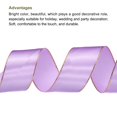 thumbnail image 3 of Unique Bargains 1 1/2 Inch 25 Yard Wide Satin Ribbon with Gold Edges Grosgrain Fabric Ribbon for Gift Wrapping, Light Purple, 3 of 7