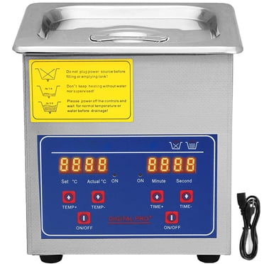 KFFKFF Expert Ultrasonic Cleaning Device, 0.3 L Ultrasonic Accessory Cleaning Tool with Digital Timing & Heating Function, Stainless Steel Sonic Cleaning Equipment 40kHz for Eyewear, Timepieces