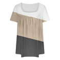 thumbnail image 4 of Admvng Womens Short Sleeve Tops Printed Oversized Neck Pleated Short Sleeved Loose Top L-5XL, 4 of 4
