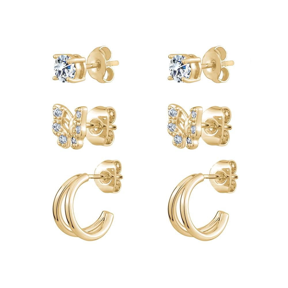 Luxury Designs Gold-plated earring Trio
