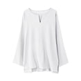thumbnail image 1 of Timegard Mens Shirts Notched V Neck Drop Shoulder Long Sleeve Loose Lightweight Casual Side Split Tops, 1 of 3