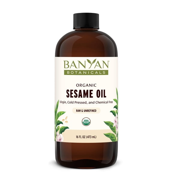 Banyan Botanicals Sesame Oil â?? Organic & Unrefined Ayurvedic Oil for Skin, Hair, Oil Pulling & More â?? Multiple Sizes â?? 16oz. â?? Non GMO Sustainably Sourced Vegan