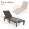thumbnail image 3 of Costway Chaise Longue de Patio Fauteuil Inclinable avec Dossier Réglable à 3 Positions et Coussin Blanc, 3 of 8