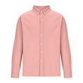 thumbnail image 3 of RXIRUCGD Chemise Blouse à Manches Longues pour Homme à Col Rabattu, Rose, Taille : 2TG, 3 of 5