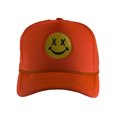 thumbnail image 2 of Gravity Threads Smile Face Embroidery Adjustable Trucker Hat - Cross Eye - Neon Orange, 2 of 2