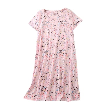 Lcziwo Nuisette Confortable en Coton pour Femme à Manches Courtes, Imprimée Graphique, Mignonne, Été 2026, Chemise de Nuit Rose, TG
