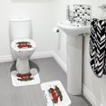 thumbnail image 2 of PATIO 4 Pieces Set 3D Digital Printing High-Density Merry Christmas Theme Pattern Shower Curtain Set Bathroom Floor Mat Base Mat Toilet Mat Home Holiday Decoration Bathroom Accessories Ch, 2 of 9