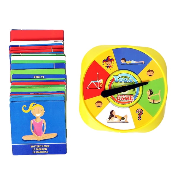 54Pcs Yoga Pose Cards Toys Fun Family Yoga Spinner Game of Flexibility and Balance For Children Gift Visual Perception Educational for 0-3 years