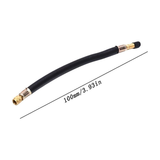 Flexible Rubber+Copper Tire Valve Extension Tube with American-Style Connector for Car/Bike Inflation