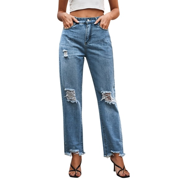 Ketyyh-chn99 Cargo Jeans Women Ripped Jeans Women Mid Rise Straight Jeans Lounge Trousers BU2,L