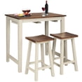 thumbnail image 1 of Gymax 3-Piece Bar Table Set Counter Pub Table& 2 Saddle Bar Stools w/ Hanging Design, 1 of 10