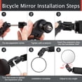 thumbnail image 2 of Zacro Bike Mirror (2 Pack), 360° Rotation Adjustable Bicycle Rear View Mirrors, Bicycle Handlebar Glass Mirror with Bike Bell, 2 of 7