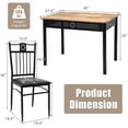 thumbnail image 2 of Costway 5PCS Dining Set Metal Table & 4 Chairs Kitchen Breakfast Furniture Black, 2 of 10