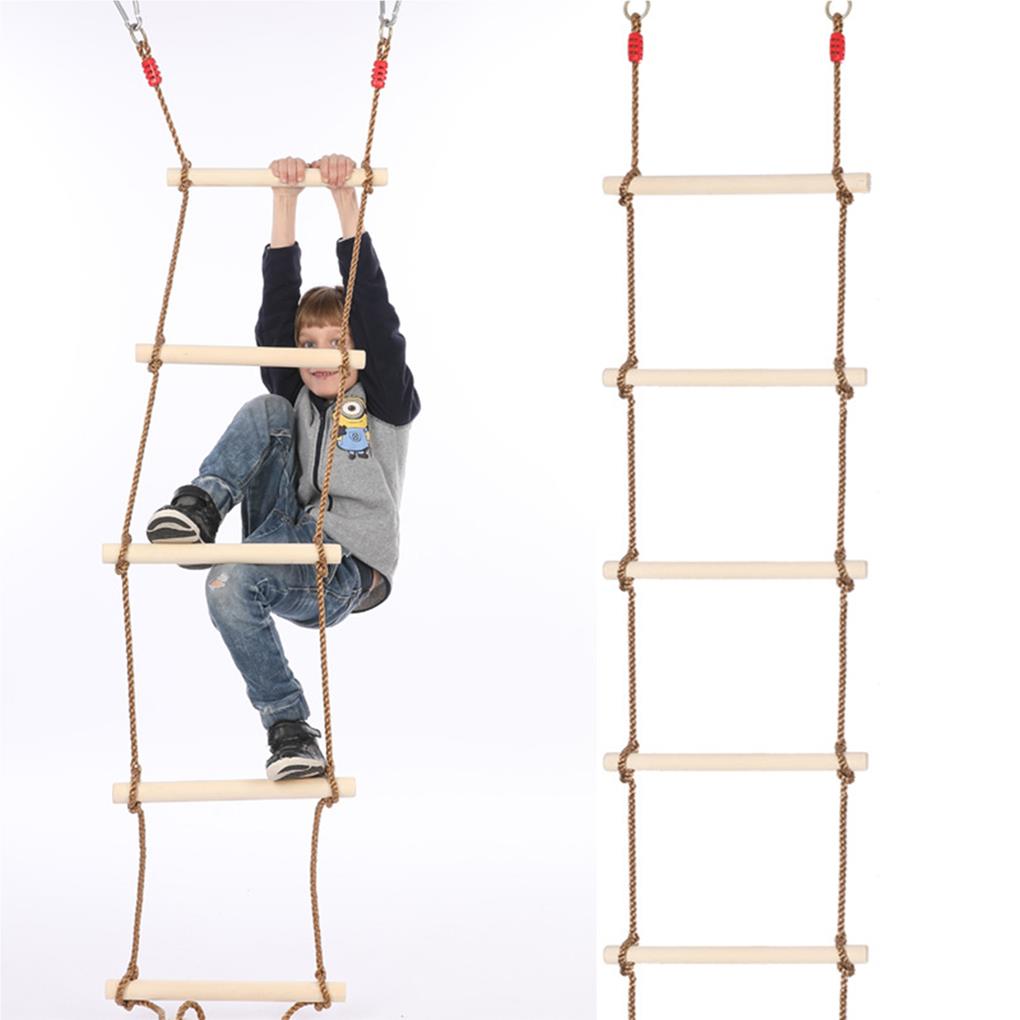 maskred Kids Rope Ladder With Wooden Rungs Rope Ladder Outdoor Indoor Climbing Ladder Swing Toys Children Sport Gift