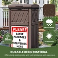 thumbnail image 3 of Dextrus 31 Gallon Package Delivery Box, Resin Outdoor Parcel Drop Box with Lift-Out Bag, Drip Tray and Reminder Sign, Secure Porch Package Storage Container for Curbside Patio Yard, Dark Brown, 3 of 9