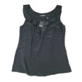 thumbnail image 1 of $158 TAHARI Ruffled SILK Tank TOP M18FA510 Black ( M ), 1 of 1
