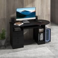 thumbnail image 2 of HOMCOM Computer Desk Modern Workstation Desk w/ Shelf Drawer Black, 2 of 10