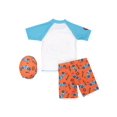 thumbnail image 3 of Boy's Cartoon Car Pattern Swimsuit, Short Sleeve T-shirt & Swim Trunks & Swim Cap Set, Quick Dry Summer Holiday Surfing Swimwear, 3 of 5