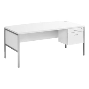 Monarch Specialties Computer Desk, 72"l, Home Office, Work, Laptop, Commercial Grade, File Storage Drawer, White Laminate, Silver Metal, Contemporary, Modern