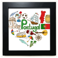 thumbnail image 1 of Portugal Love Heart Landscap National Flag Black Square Frame Picture Wall Tabletop, 1 of 3