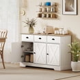 thumbnail image 2 of HOMCOM 46.5" Sideboard Buffet Cabinet with 3 Barn Doors and 3 Drawers White, 2 of 10