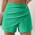 thumbnail image 2 of Timegard Shorts for Women High Waist Ruched Button Comfy Solid Color Casual Shorts Summer Fashion, 2 of 4