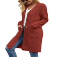 thumbnail image 3 of Womens Long Sleeve Cable Knit Cardigan Sweaters Open Front Fall Outwear Coat, 3 of 8
