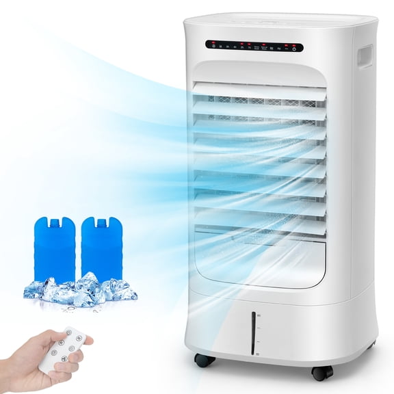 Costway Humidificateur Portatif 4-en-1 à Air Évaporatif avec Minuterie, 3 Modes et Vitesses