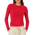 thumbnail image 1 of T-Shirts pour Femmes 2025, T-Shirts Femmes, Hauts Ajustés pour Femmes T-Shirt à Col Roulé Long pour Femmes Manche Col Rond Court T-Shirt de Compression pour Femmes Haut T-Shirt Basique Col Montant Manches Longues Uni Serré Ajusté, 1 of 6