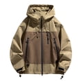thumbnail image 1 of Pisexur Veste Coupe-Vent Homme Mode Décontractée Plein Air Travail Sac Manches Longues à Capuche Manteau/veste Décontracté Veste Randonnée Veste Homme Imperméable Veste Homme, 1 of 9