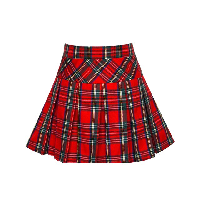 Jupe Fille Uniforme de Rentrée Scolaire Jupe Tartan Rouge 4-5 Ans