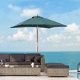 thumbnail image 3 of Outsunny 6.6x5ft Fir Wooden Patio Umbrella with Tilt Mechanism Bamboo Ribs, 3 of 11