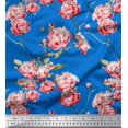 thumbnail image 1 of Soimoi Poly Georgette Fabric Flower & Leaves Watercolor Print Sewing Fabric Yard 52 Inch Wide, 1 of 3