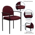 thumbnail image 2 of Comfort Burgundy Fabric Stackable Steel Side Reception Chair with Arms, 2 of 9