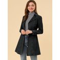 thumbnail image 3 of INSPIRE CHIC Women's Notched Lapel Button Front Belted Denim Trenchcoat Jacket, 3 of 6
