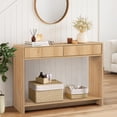 thumbnail image 4 of Wirrytor Console Table with Storage, Modern Sofa Table for Living Room, Narrow Sofa Table with Wood 2 Drawer and Open Storage Shelf, Hallway Table and Couch Table Behind Sofa,Natural, 4 of 7