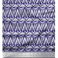 thumbnail image 1 of Soimoi Rayon Fabric Geometric & Floral Block Printed Craft Fabric by The Yard 42 Inch Wide, 1 of 3