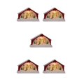 thumbnail image 3 of mmirethe Resin Christmas Scene Snow House LED Desktop Set Village Decoration Snowman 5Set, 3 of 6