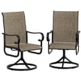 thumbnail image 1 of Patio Chairs Outdoor Chairs Set of 4 - Swivel Rocking High Back, Brown Textilene, Rustproof Black Frame for Garden, Porch, Lawn (4-Pack), 1 of 8