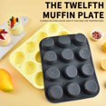 thumbnail image 3 of karymi New Colorful Grain 12 Mafen Cup Round Pudding Household Cake Baking Tool Summer Savings, 3 of 7