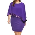 thumbnail image 1 of KIHOUT Robe Femme Grande Taille Épaules Dénudées Superposition Asymétrique Chiffon Sans Bretelles Robe à Paillettes, 1 of 8