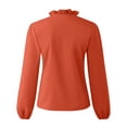thumbnail image 4 of Qertyioot Femmes Décontracté Manches Longues Col en V Hauts Taille Vêtements pour Femmes, 4 of 8