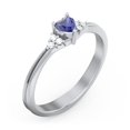 thumbnail image 3 of Birthstone Heart Ring with Shoulder Accents - Blue Sapphire (September), 3 of 4