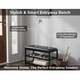 thumbnail image 3 of 2 Tier Shoe Bench, Padded Seat Metal Frame, Entryway Organizer, 3 of 9
